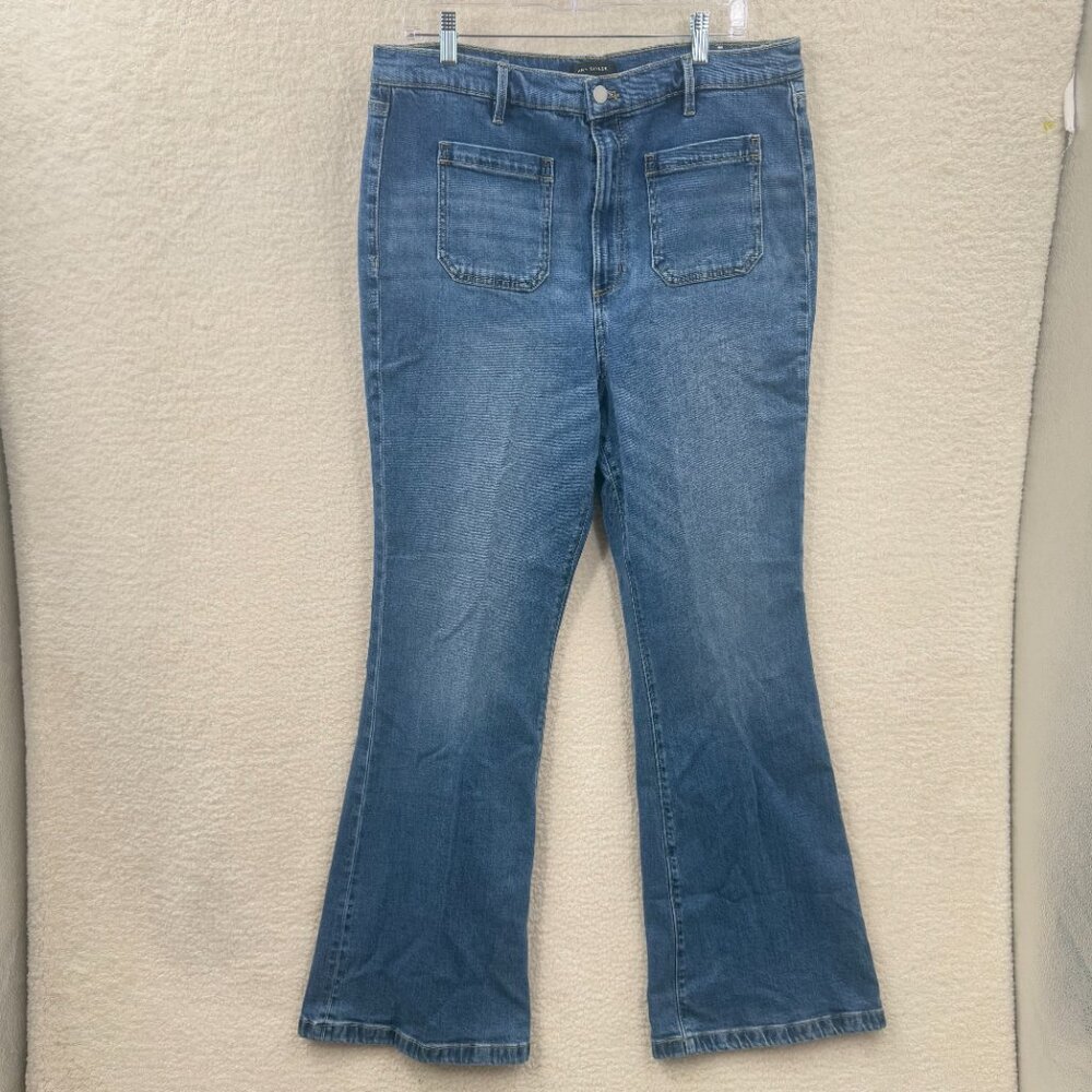 Ann Taylor Perfect Pocket Flare Jeans Womens 16 High Rise Full Length New